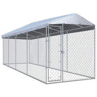 Outdoor Dog Kennel with Roof 7.6x1.9x2.4 m Kings Warehouse 