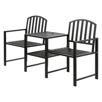 Outdoor Garden Bench Steel Table and chair Patio Furniture Loveseat Park Kings Warehouse