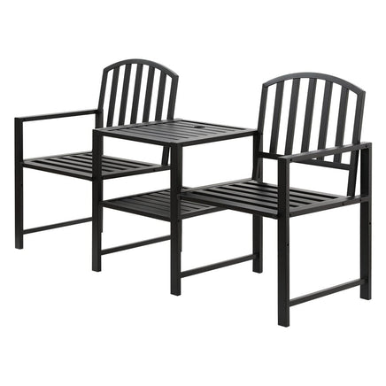 Outdoor Garden Bench Steel Table and chair Patio Furniture Loveseat Park Kings Warehouse