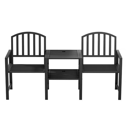 Outdoor Garden Bench Steel Table and chair Patio Furniture Loveseat Park Kings Warehouse