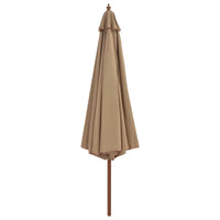 Outdoor Parasol with Wooden Pole 350 cm Taupe Kings Warehouse 