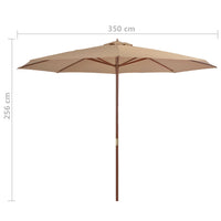 Outdoor Parasol with Wooden Pole 350 cm Taupe Kings Warehouse 