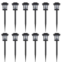 Outdoor Solar Lamp LED Light Set 12 pcs with Spike 8.6 x 8.6 x 38 cm Kings Warehouse 