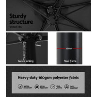 Outdoor Umbrella Beach Twin Base Stand Garden Sun Shade Black 4.57m Kings Warehouse