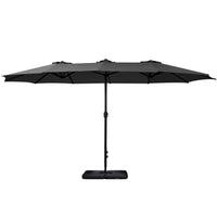 Outdoor Umbrella Beach Twin Base Stand Garden Sun Shade Black 4.57m Kings Warehouse