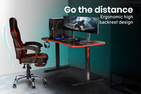 OVERDRIVE Gaming Desk 139cm PC Setup Table Computer Carbon Fiber Style Black Kings Warehouse 