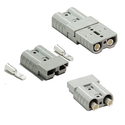 Pair Anderson Style Plug connector 50AMP Caravan Trailer Solar 6AWG GREY AU Kings Warehouse