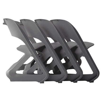 ParisIn Set of 4 Dining Chairs Office Cafe Lounge Seat Stackable Plastic Leisure Chairs Grey dining Kings Warehouse