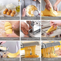 Pasta Maker Manual Steel Machine with 8 Adjustable Thickness Settings Appliances Supplies Kings Warehouse