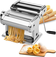 Pasta Maker Manual Steel Machine with 8 Adjustable Thickness Settings Appliances Supplies Kings Warehouse