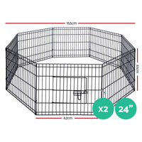 Pet Dog Playpen 2X24" 8 Panel Puppy Exercise Cage Enclosure Fence dog supplies Kings Warehouse