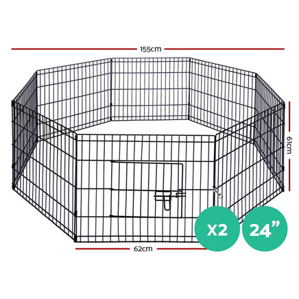 Pet Dog Playpen 2X24" 8 Panel Puppy Exercise Cage Enclosure Fence dog supplies Kings Warehouse