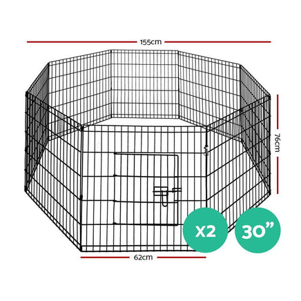 Pet Dog Playpen 2X30" 8 Panel Puppy Exercise Cage Enclosure Fence dog supplies Kings Warehouse