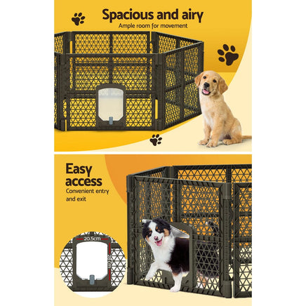 Pet Dog Playpen Enclosure 6 Panel Fence Puppy Cage Plastic Play Pen Fold dog supplies Kings Warehouse