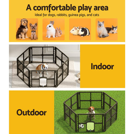 Pet Dog Playpen Enclosure 6 Panel Fence Puppy Cage Plastic Play Pen Fold dog supplies Kings Warehouse