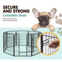 Pet Playpen Dog Playpen 40" 8 Panel Puppy Enclosure Fence Cage dog supplies Kings Warehouse