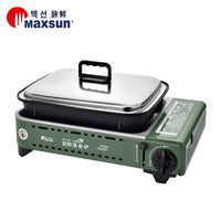 Portable Gas BBQ Stove PRO Grill Plate Burner Butane Camping Gas Cooker With Non Stick Pan and Lid Kings Warehouse 