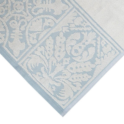 Premium Cotton Towel Jacquard White Blue Design Kings Warehouse