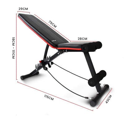 PROFLEX Weight Bench Workout Gym Press Adjustable Lifting Fitness Folding Bands Kings Warehouse