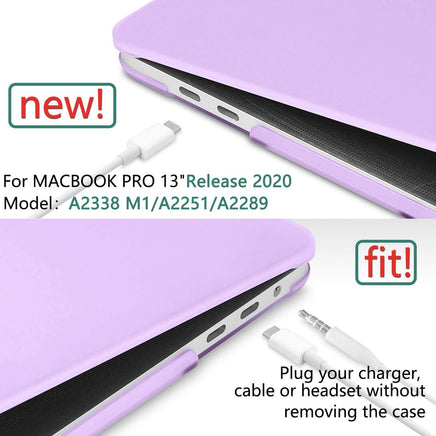 Purple MacBook Pro 13 Inch Case 2016-2023 M1 M2 A2338 A2289 A2251 A2159 Hard Shell Case Keyboard Cover Kings Warehouse