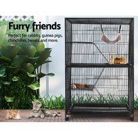 Rabbit Cage Bird Ferret Parrot Aviary Cat Hamster 4 Level 142cm coops & hutches Kings Warehouse