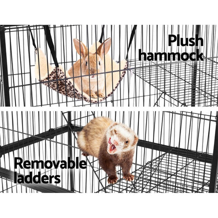 Rabbit Cage Bird Ferret Parrot Aviary Cat Hamster 4 Level 142cm coops & hutches Kings Warehouse