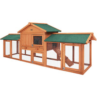 Rabbit Hutch Chicken Coop Wooden Cage Pet Hutch 220cm x 52cm x 84cm coops & hutches Kings Warehouse 
