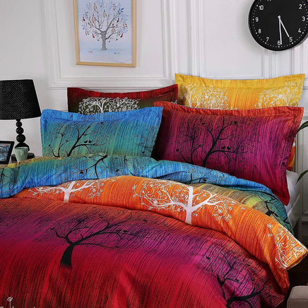 Rainbow Tree Single Size Quilt/Doona/Duvet Cover Set Kings Warehouse