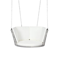 Rattan Porch Swing Chair With Chain Cushion Outdoor Furniture Grey Kings Warehouse