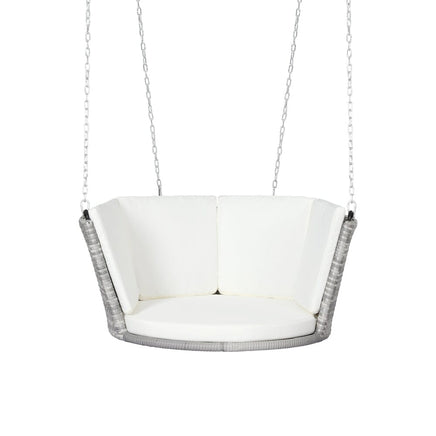 Rattan Porch Swing Chair With Chain Cushion Outdoor Furniture Grey Kings Warehouse