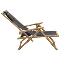 Reclining Relaxing Chair Dark Grey Bamboo and Fabric Kings Warehouse 