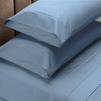 Renee Taylor 1500 Thread Count Pure Soft Cotton Blend Flat & Fitted Sheet Set Indigo King Bedding Kings Warehouse