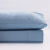 Renee Taylor 1500 Thread Count Pure Soft Cotton Blend Flat & Fitted Sheet Set Indigo King Bedding Kings Warehouse