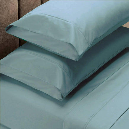 Renee Taylor 1500 Thread Count Pure Soft Cotton Blend Flat & Fitted Sheet Set Mist King Bedding Kings Warehouse