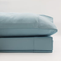 Renee Taylor 1500 Thread Count Pure Soft Cotton Blend Flat & Fitted Sheet Set Mist King Bedding Kings Warehouse