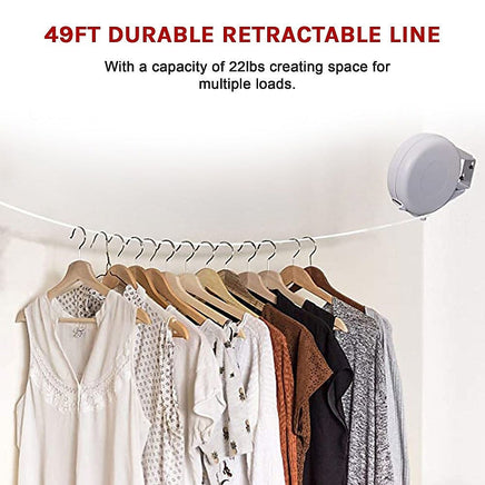 Retractable Clothesline Hang Clothes Line 20 Ft Retracts Automatically Kings Warehouse