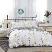 Reversible Design King Size White Duvet Doona Quilt Cover Set Kings Warehouse