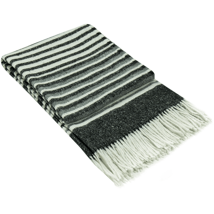 Richmond Throw - Reclaimed Wool Blend - Monochrome Bedding Kings Warehouse