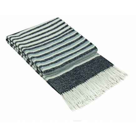Richmond Throw - Reclaimed Wool Blend - Navy Bedding Kings Warehouse