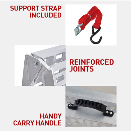 Rigg 2 x Aluminium ATV Loading Ramp Foldable - Silver Kings Warehouse