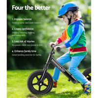 Rigo Kids Balance Bike Ride On Toys Push Bicycle Wheels Toddler Baby 12" Bikes Black Toys Kings Warehouse 