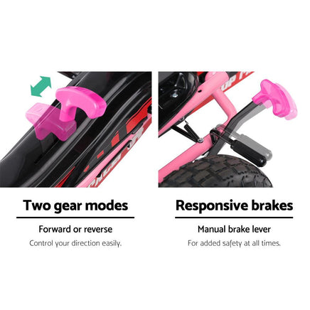 Rigo Kids Pedal Go Kart Car Ride On Toys Racing Bike Rubber Tyre Adjustable Seat Cars Kings Warehouse