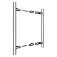 Round 300mm Push Pull Stainless Steel Door Handle Entrance Entry Shower Glass Kings Warehouse