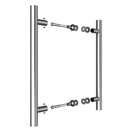 Round 300mm Push Pull Stainless Steel Door Handle Entrance Entry Shower Glass Kings Warehouse
