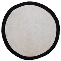 Round Placemat-Solid Natural Black Fringe-40cm Kings Warehouse 