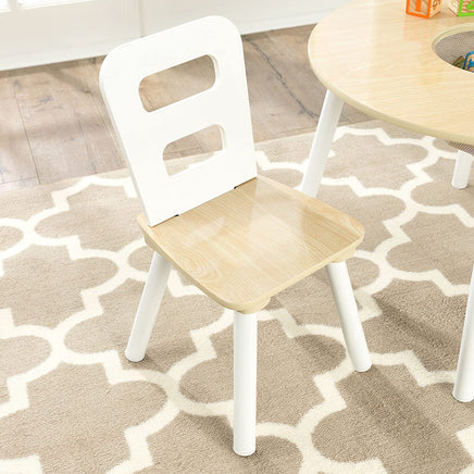 Round Table and 2 Chair Set for children (White Natural) Kings Warehouse