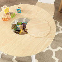 Round Table and 2 Chair Set for children (White Natural) Kings Warehouse