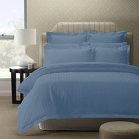 Royal Comfort 1200TC Quilt Cover Set Damask Cotton Blend Luxury Sateen Bedding - King - Blue Fog Bedding Kings Warehouse
