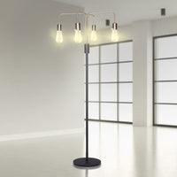 Sarantino Modern Exposed Bulb 4-Arm Industrial Light Floor Lamp Kings Warehouse