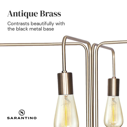 Sarantino Modern Exposed Bulb 4-Arm Industrial Light Floor Lamp Kings Warehouse